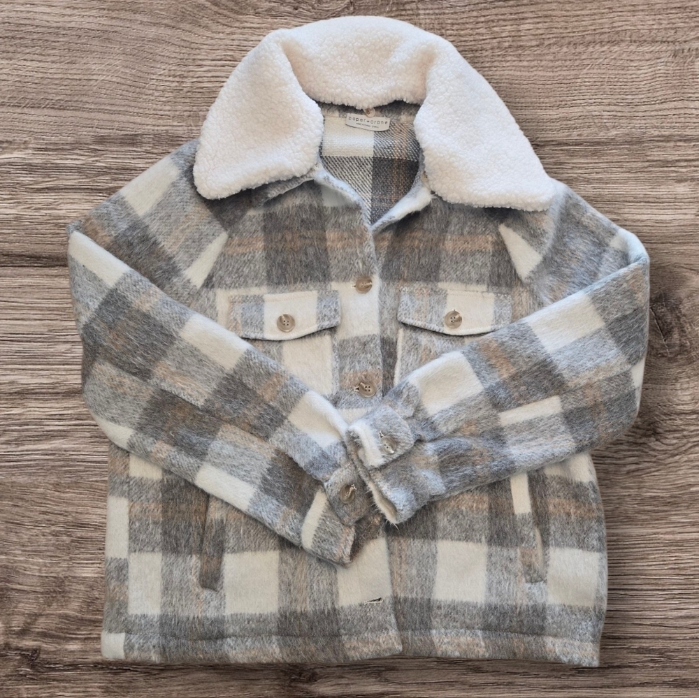 Paper Crane Plaid Shacket